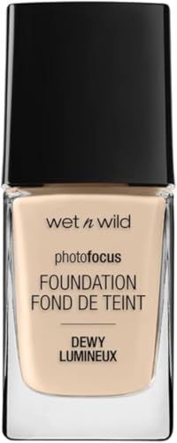 Wet n Wild Photo Focus Dewy Foundation, Fondotinta Liquido Idratante per Pelle Normale/Secca a Coprenza Modulabile dal F