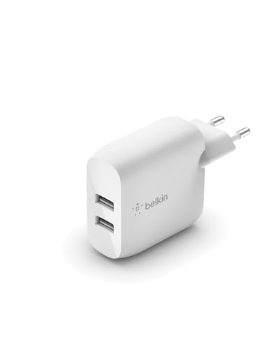 Belkin Doppio caricabatteria da parete USB-A da 24 W Boost Charge (per iPhone 14