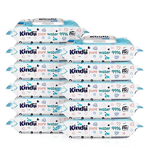 Mokre chusteczki Kindii Pure Water z wygodnym zamknięciem 12x60szt (0,07zł/szt)