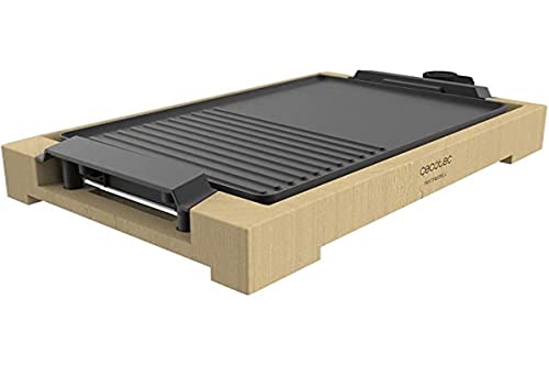 Cecotec Tasty & Grill Elektryczna płyta do grillowania i gotowania 2000 Bamboo, 2000 W, rama bambusowa, regulowany termo...