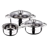 Bra Efficient - Set sartenes inducción 8 piezas, antiadherente, apto lavavajillas, 3 tamaños