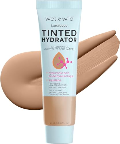 Wet n Wild, Bare Focus Tinted Hydrator, Crema Viso Colorata Idratante con Acido Ialuronico e Squalano Vegano, Texture Le