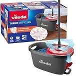 Vileda Turbo Deep Clean Set con Cubo y Escurridor Giratorio