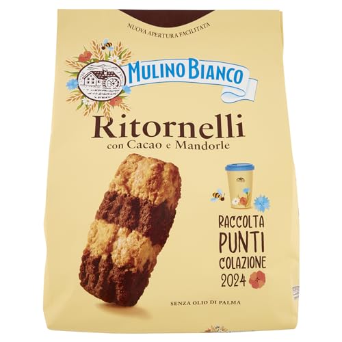 Mulino Bianco Biscotti Frollini Ritornelli con Cacao e Mandorle, 700 g  Colazione Ricca di Gusto