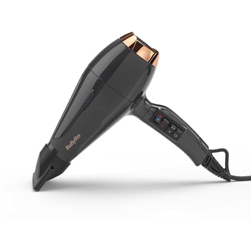 BaByliss Asciugacapelli MADE IN ITALY Air Pro, Motore AC Phon Capelli Professionale, 2200W, Diffusore Capelli Ricci, fun