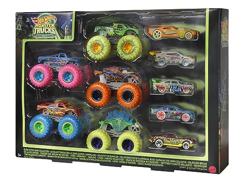 Hot Wheels, Collezione Monster Trucks che si illuminano al buio