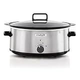 Crock-Pot Olla de cocción lenta, Acero Inoxidable, 6,5 L