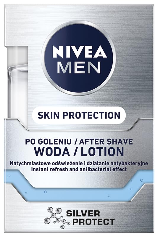 NIVEA MEN Silver Protect Odświeżająca woda po goleniu dla mężczyzn z jonami srebra, rumiankiem i prowitaminą B5, 100 ml...
