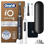 Oral-B iO 5N Cepillo de Dientes Eléctrico, Pack de 2, Negro y Blanco