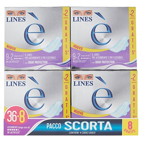 Assorbenti LINES È LUNGO con ali x44 pezzi per ciclo mestruale