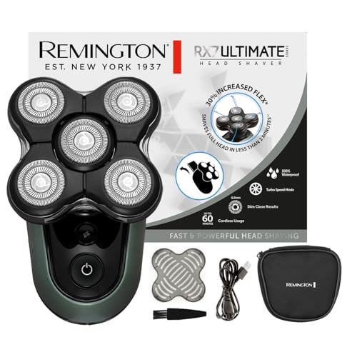Remington golarka elektryczna do głowy rotacyjna wodoodporna bezprzewodowa golenie na sucho i mokro Ultimate RX7 XR1600