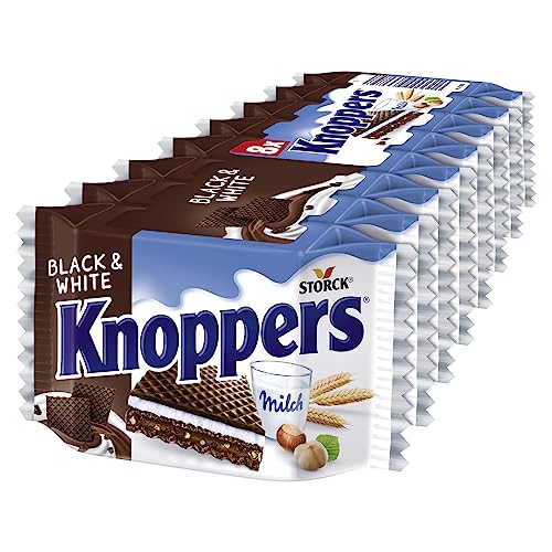 Knoppers Black and White, ciemne wafle z kakao - 8 x 25 g |2,74€| 1,50zl sztuka (z kremem jogurtowym - opis )
