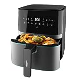 Cecotec Cecofry Full InoxBlack 5500 Pro Freidora de Aire 5.5 L, 1700 W, Digital, Panel Táctil, Acero Inoxidable, PerfectCook, Termostato, 8 Modos