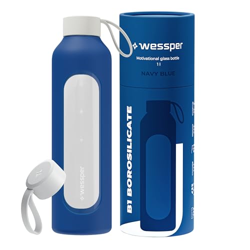 Szklana butelka 1L WESSPER ze szkla borokszemowego z etui