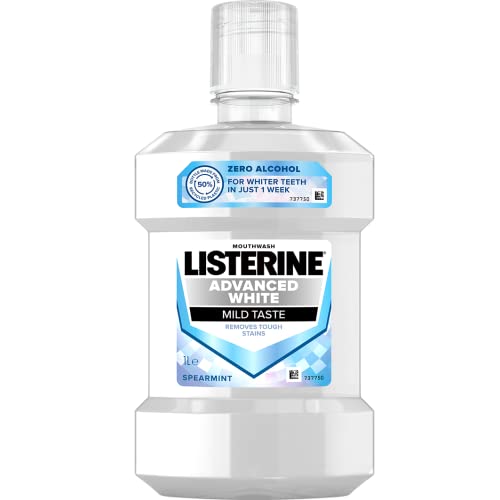 LISTERINE Advanced White Łagodny Smak 1000 ml Płyn do płukania jamy ustnej przy zakupie 5 butelek cena za litr to 16.23...