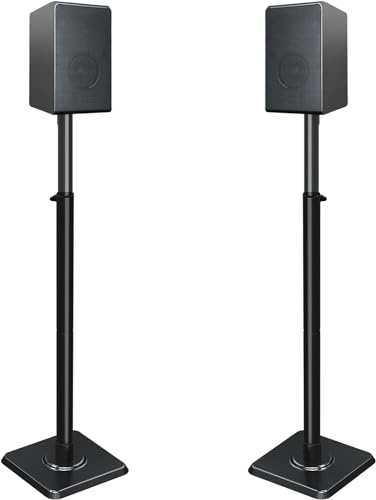 Mounting Dream Supporto per altoparlante regolabile in altezza per satelliti fino a 5 kg, set da 2 supporti da pavimento