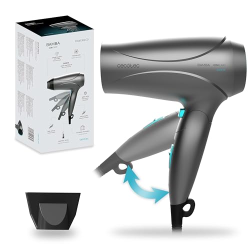 Suszarka do włosów Cecotec Bamba IoniCare Power&Go 2400 W z jonizacją i składanym uchwytem, szara