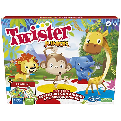 Hasbro Gaming Twister Junior, Gioco da Tavolo con Tappetino Fronte-Retro