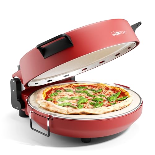 Clatronic piec do pizzy | 350°C p. włoska pizza z kamienia w domu | elektryczny | kamień do pizzy Ø32 cm i akcesoria w z...