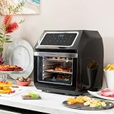 InnovaGoods Freidora de aire sin aceite 12L, 1800W, 8 accesorios, 10 programas, ventana