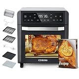 Cosori Freidora de Aire Horno 12L con Doble Resistencia y Ventana | Air Fryer Horno 11 Funciones, 7 Accesorios, Revestimiento Antiadherente, Temperatura 30-220°C, Pantalla LED, 1800W