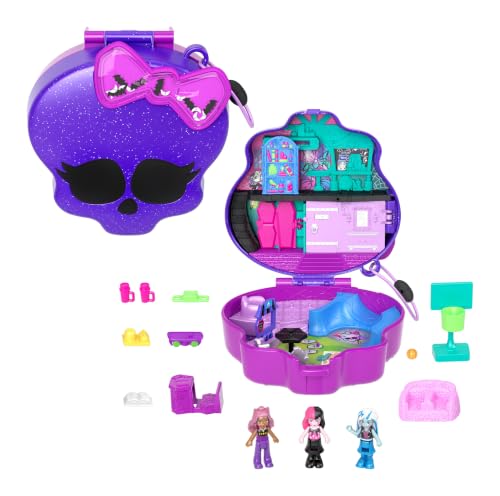 Kompaktowy zestaw z 3 mikrolalkami i 10 akcesoriami Polly Pocket x Monster High