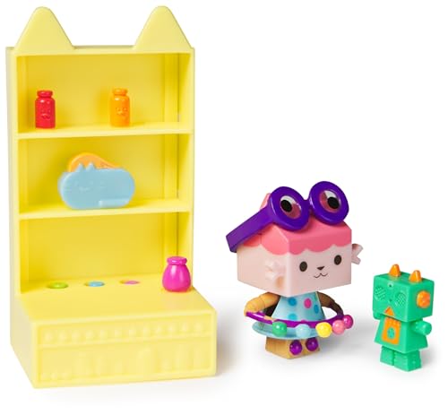 Gabbys Dollhouse, Personaggio Baby Box Che Si muove Serie Festa con Mobile e Accessori per la casa delle Bambole, Giocat