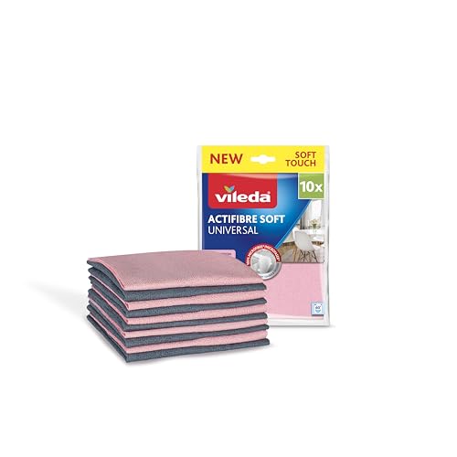 Vileda Ściereczka ACTIFIBRE Soft 10 szt. - czyści, chłonie, nie pozostawia smug i zacieków | ewentualnie Amazon.de