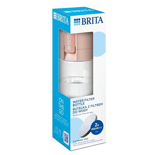 Butelka filtrująca BRITA Vital 0,6 l z 2 filtrami MicroDisc, pastelowa brzoskwinia