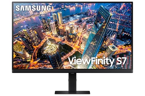 Samsung Monitor ViewFinity S7 (S27D702), Flat, 27'', 3840x2160 (UHD 4K), HDR10, 60Hz, 5ms, HDMI, Display Port, Ingresso Audio, PIP, PBP, Easy Setup Stand
