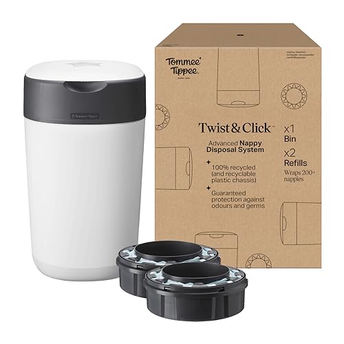 Tommee Tippee kosz na pieluchy Twist and Click 2 kasety uzupełniające duża pojemność 10,32 EUR