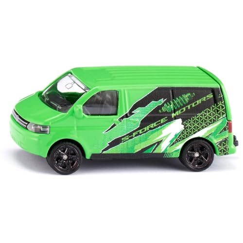 siku 1585, VW T5 Transporter, metal/tworzywo sztuczne, zielony/czarny, otwierana klapa tylna