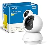 Tapo C200C - Cámara de Vigilancia WiFi Interior 360º, 1080p, Detección IA | Detección Movimiento, Personas y Llanto de Bebé. Visión Nocturna. Alarma Luz y Sonido. Almacenamiento Local o Nube. App Tapo