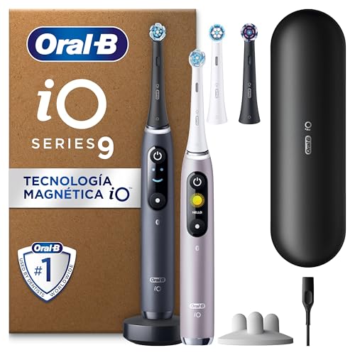 Szczoteczka elektryczna Oral-B iO 9 Podwójne opakowanie, czarna i różowa, 3 końcówk, 1 etui podróżne z funkcją ładowania