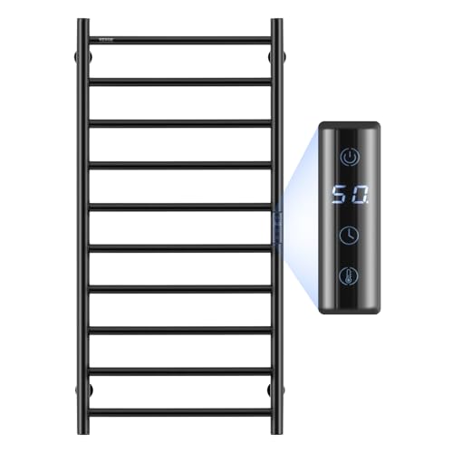 VEVOR Scaldasalviette da Parete 10 Barre, Portasciugamani Riscaldato a Parete per Bagno, Radiatore Scaldasalviette IPX5 