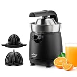 Ufesa Vitality, Exprimidor Eléctrico de Brazo, 120W, Vertido Continuo, Sistema Antigoteo, Doble Cono, Filtro de Acero Inoxidable, Negro