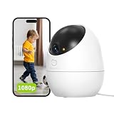 Beans View Cámara de Interior para Seguridad D210, Vista de 360°, 2.4GHz Wi-Fi 1080P, Cámara Mascotas/Perros/Gatos, Visión Nocturna en Color, Detección Humana, Autoseguimiento, Compatible con Alexa
