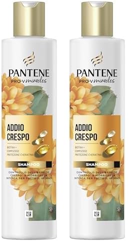 Pantene Addio Crespo Shampoo con Biotina e Complesso Protezione Cheratina 250ml. Shampoo Miracles per Capelli Secchi. Nu