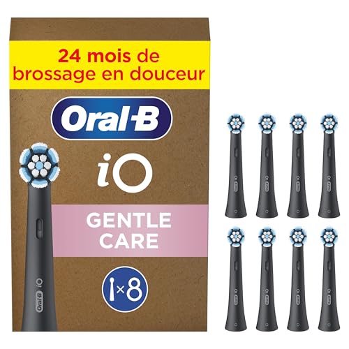 Oral-B iO Gentle Care Testine Nere, 8 Pezzi