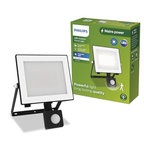 Philips Lois Zewnętrzna Lampa z Czujnikiem Ruchu, Czarna Białe Światło, 30W, 3000K