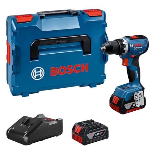 Bosch GSR 18V-65 Professional, wiertarko-wkrętarka akumulatorowa (2x GBA 18V 5.0Ah, ładowarka GAL 18V-40, walizka L-BOXX...