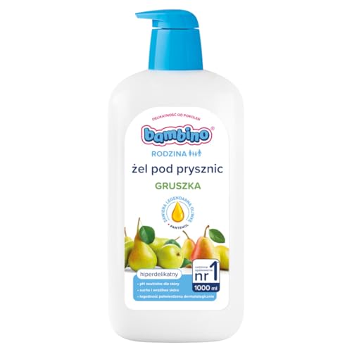 Bambino Rodzina Żel pod prysznic o zapachu gruszki 1000 ml. mirabelka . Dodatkowo rabat 20/100 oraz 20 na następne zakup...