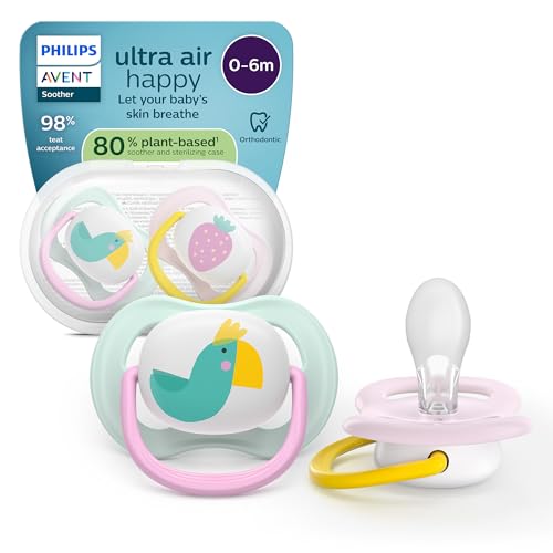 Philips Avent Ultra Start Ciuccio - Design ortodontico, per neonati 0-6 mesi, tettarella simmetrica in morbido silicone,