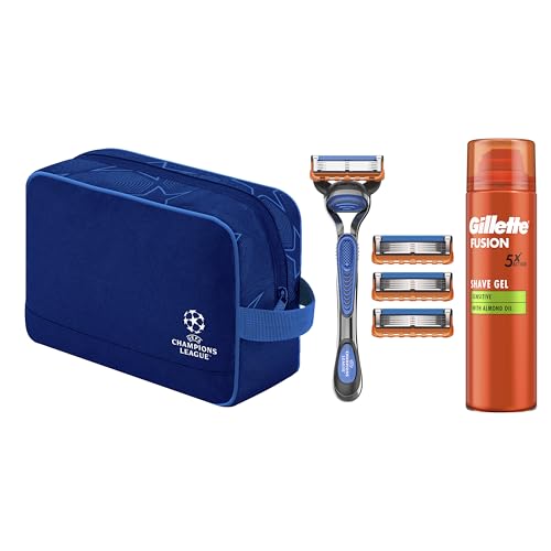 Gillette Fusion 5 Rasoio Uefa Champions League, 4 Lamette, Schiuma