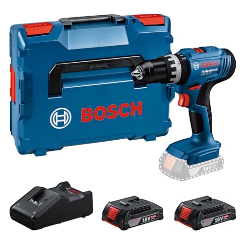 Wiertarko-wkrętarka udarowa Bosch GSB 18V-25 Professional (maks. Ø 10 mm, 2 aku. GBA 2,0 Ah, ład. GAL 18V-40, walizka L-...
