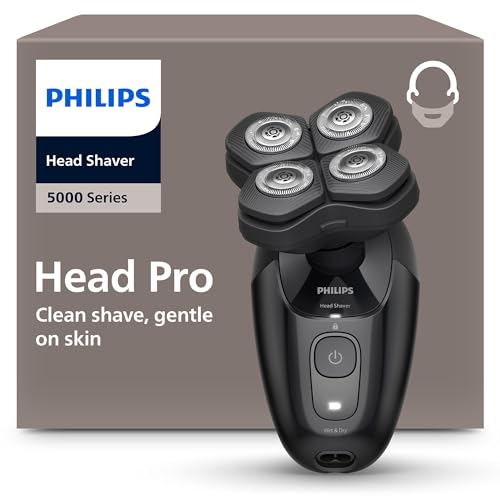 Philips Head Shaver Pro Serie 5000- Rasoio per uomo e donna, testina flessibile a 360