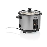 Tristar Olla Arrocera 1 L, Hasta 5 Raciones, Carcasa de Acero Inoxidable, Recipi