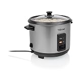 Tristar Olla Arrocera, 1,5 L de Capacidad, Carcasa de Acero Inoxidable, Bandeja de Vapor, Apagado Automático, Función Mantener Caliente, 500 W, RK-6145