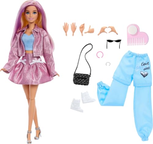 Barbie Deluxe Style Zestaw modowy Lalka, ubranka i akcesoria JNC61