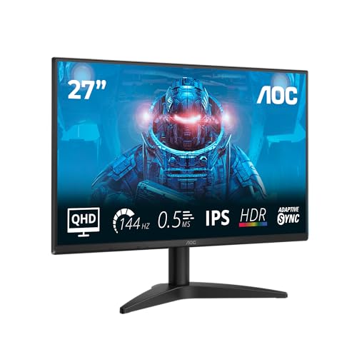 AOC Q27B36X 27 inch Wqhd Gaming Monitor 144Hz, IPS Panel, 4ms GtG, HDR10, (2560x1440 Hdmi 1x 2.0 DP 1x 1.4) Black